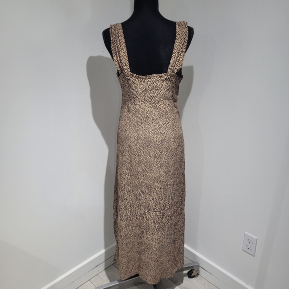 Dex Women's Sweetheart Neck Leopard Spot Buttoned Maxi Dress Small Brown Black - Picture 8 of 11